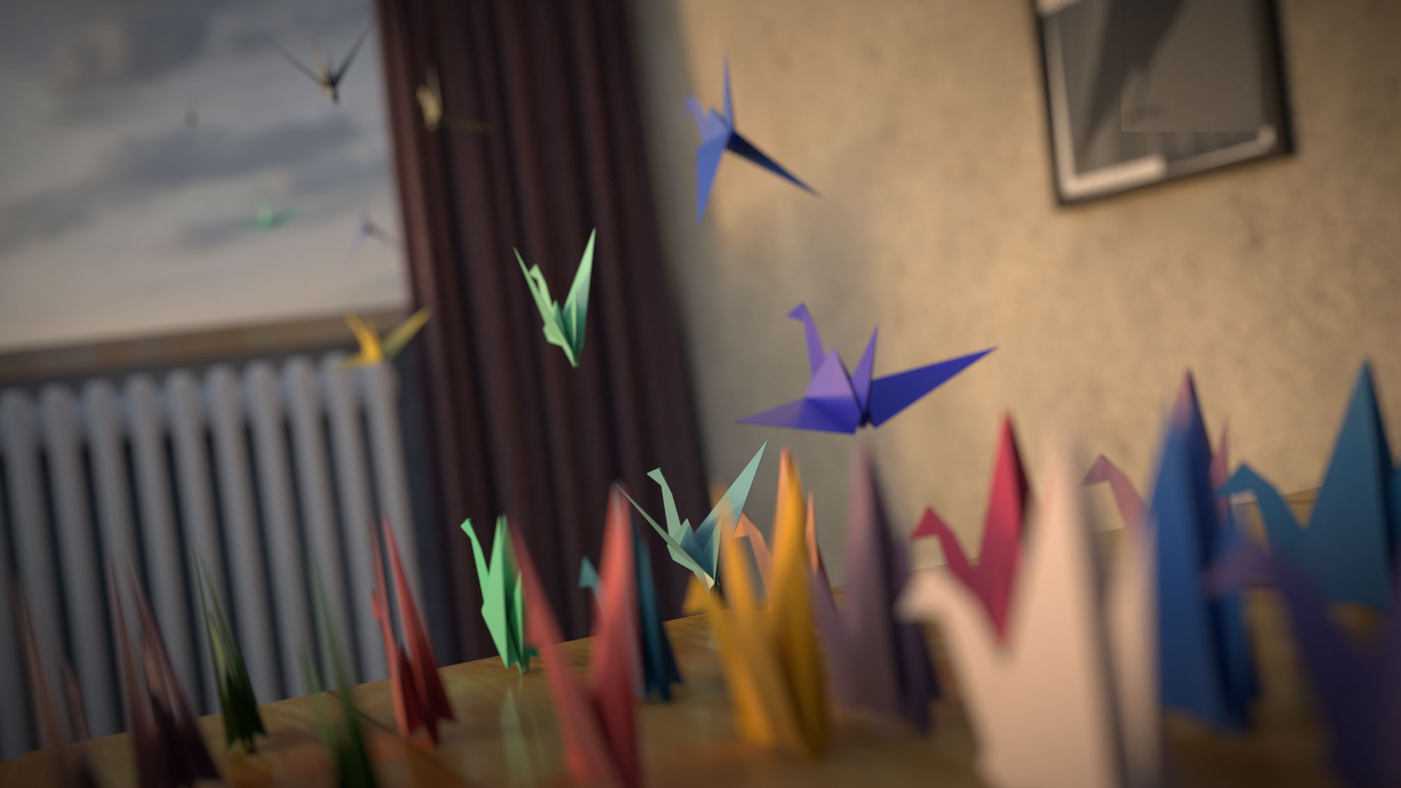 Diese Gefühl der Freiheit - Origami-Vögel entfliehen