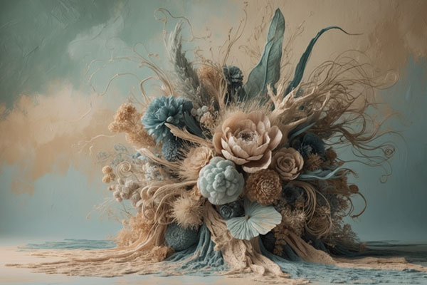 Illustration eines abstrakten Blumengebindes